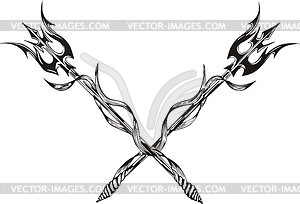 Crossed tridents - vector clipart