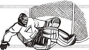 Ice hockey goalkeeper - vector image