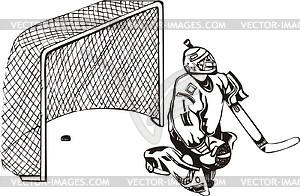 Ice hockey goalkeeper - vector image