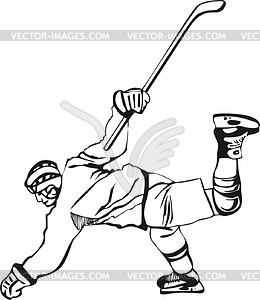 Ice hockey player - vector image