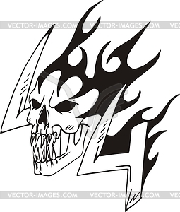 4x4 skull flame - vector clip art
