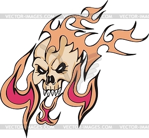 4x4 skull flame - vector clipart