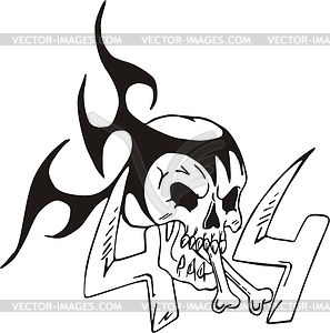 4x4 skull flame - vector image