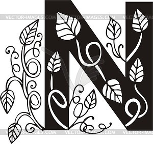 Capital letter N - vector clip art