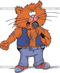 Curious cat cartoon - vector clipart