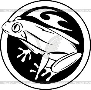 Round frog tattoo - vector clipart / vector image