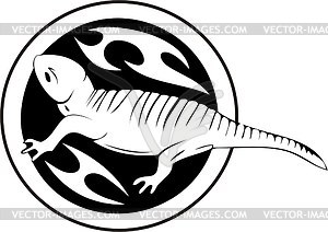 Round lizard tattoo - vector image