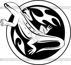 Round lizard tattoo - vector clipart