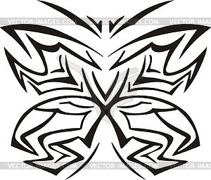 Symmetrical butterfly tattoo - vector image