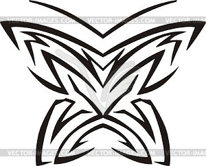 Symmetrical butterfly tattoo - vector clipart