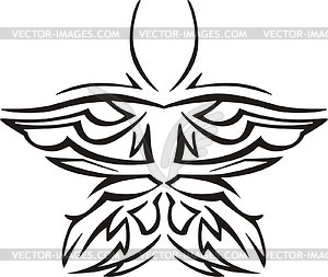 Symmetrical butterfly tattoo - vector image