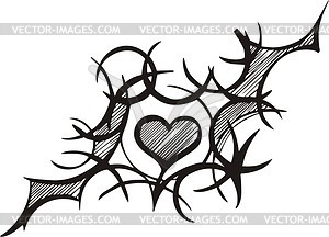 Heart tattoo - vector image