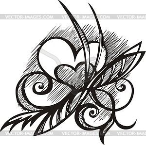 Heart tattoo - vector clip art