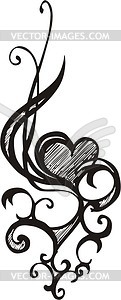 Heart tattoo - vector clipart