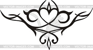 Symmetrical heart pinstripe - vector clipart