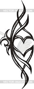 Heart tattoo - vector image