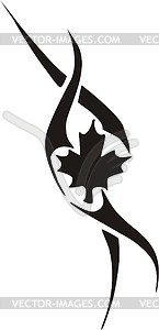 Flame with canadian maple leaf - vector image