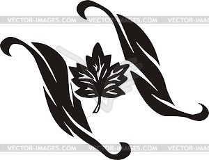 Tattoo with canadian maple leaf - vector clip art