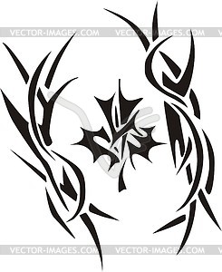 Tattoo with canadian maple leaf - vector clipart