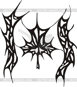 Tattoo with canadian maple leaf - royalty-free vector clipart