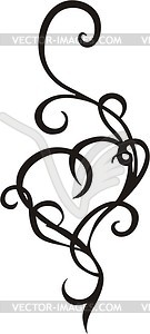 Heart pinstripe - vector clip art