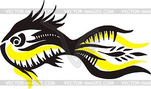 Black & yellow fish pattern - color vector clipart