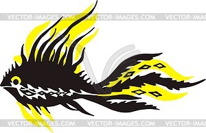 Black and yellow fish pattern - vector image