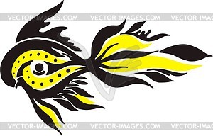 Black & yellow fish pattern - vector clip art