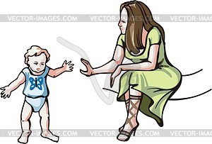 Mamma with baby - vector image