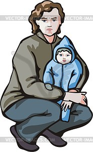 Mamma with baby - vector clipart