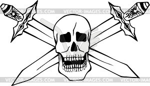 Skull and crossed blades - vector clipart
