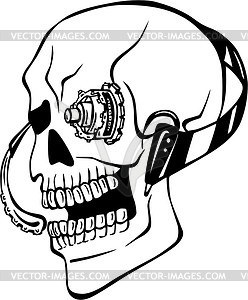 Cyborg skull tattoo - vector clipart
