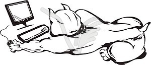 Ludicrous bulldog cartoon - vector clipart