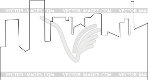 Miami skyline - vector clipart / vector image