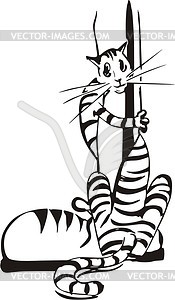 Ludicrous cat cartoon - vector clip art