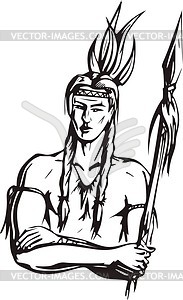 American Indian - royalty-free vector clipart