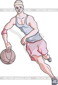 Баскетболист - векторная иллюстрация