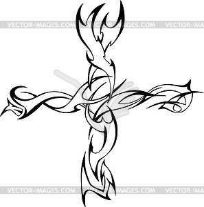 Tribal cross tattoo - vector image