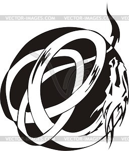 Round dragon knot tattoo - vector clipart