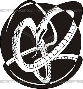 Round snake knot tattoo - vector image