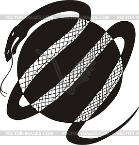 Round snake knot tattoo - vector clip art