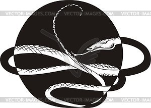 Round snake knot tattoo - vector clipart