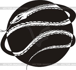 Round snake knot tattoo - vector clipart