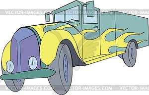 Vintage truck flame - vector clipart