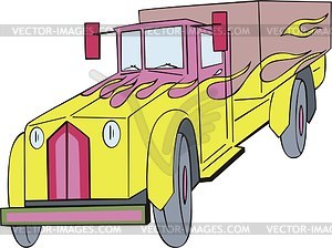 Vintage truck flame - vector image