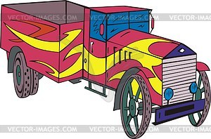 Vintage truck flame - vector clipart