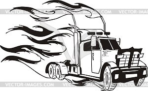 Truck flame - vector clip art