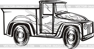 Vintage truck flame - vector clipart