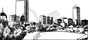 Boston skyline - vector clipart