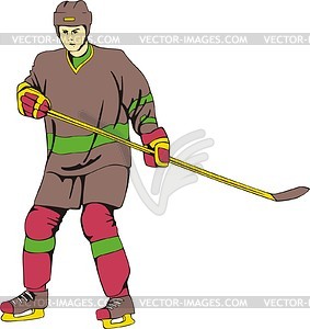 Ice hockey player - vector clipart